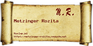 Metzinger Rozita névjegykártya
